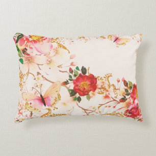 Wasserfarbenblütenbuttefly Blush Glitzer Dekokissen