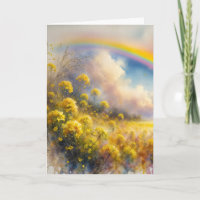 Wasserfarbenbogen über der Wildblume Wiese