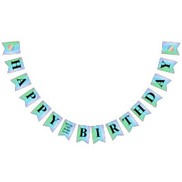 Wasserfarbenbombe Geburtstagsbanner Wimpelkette