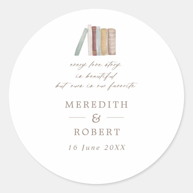 Wasserfarbenbücher für jede Liebe Runder Aufkleber (Vorderseite)