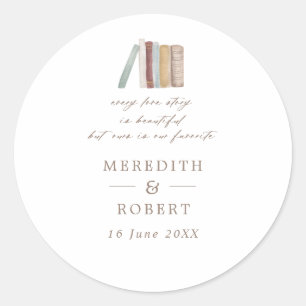 Wasserfarbenbücher für jede Liebe Runder Aufkleber