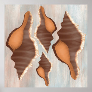 Wasserfarbenconch Seashell Poster