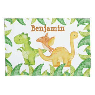 Wasserfarbendinosaurier personalisierter Name Kissenbezug