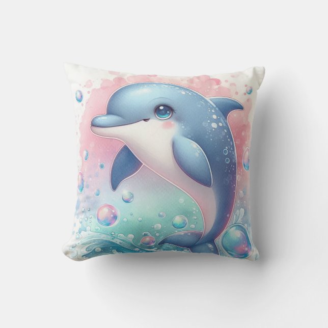 Wasserfarbendolphin Kissen (Vorderseite)