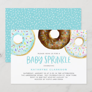 WasserfarbenDonuts Es ist eine Boy Baby Sprinkle D Einladung