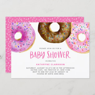 WasserfarbenDonuts mit Sprinkles Girl Baby Dusche Einladung