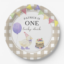 Wasserfarbendusche 1. Geburtstag Pappteller