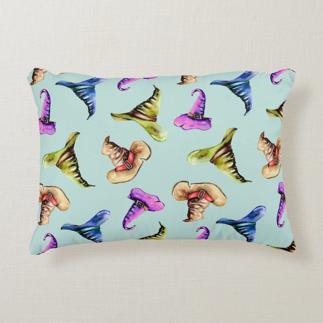 Wasserfarbene alte Hüte: blauer Hintergrund. Dekokissen (Vorderseite)