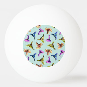 Wasserfarbene alte Hüte: blauer Hintergrund. Tischtennisball