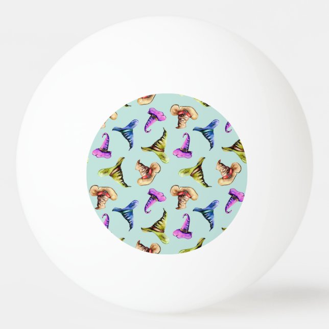 Wasserfarbene alte Hüte: blauer Hintergrund. Tischtennisball (Vorderseite)