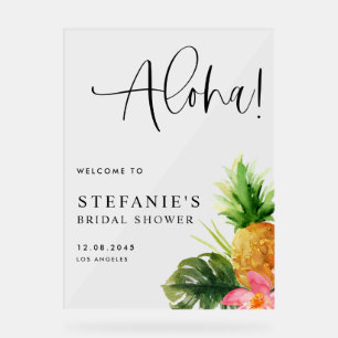 Wasserfarbene Ananas Aloha-Brautjungfernparty-Will Acrylschild