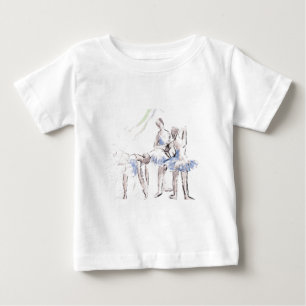 Wasserfarbene Ballett tanzende Ballerina Baby T-shirt