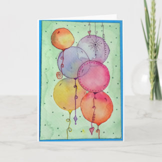 WASSERFARBENE BALLOONS KARTE