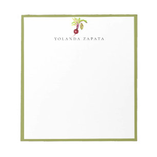 Wasserfarbene Beete grün Gerahmt Notizblock