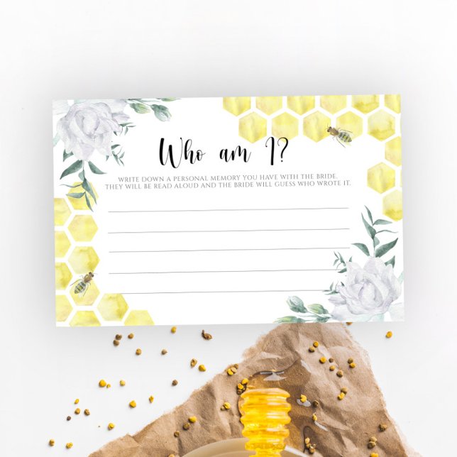 Wasserfarbene Biene Blüte Wer bin ich Brautparty S Briefpapier (Von Creator hochgeladen)