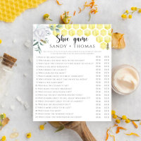 Wasserfarbene Biene - Brautparty-Spiel