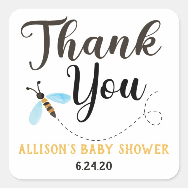 Wasserfarbene Biene Danke Stickers (Vorderseite)