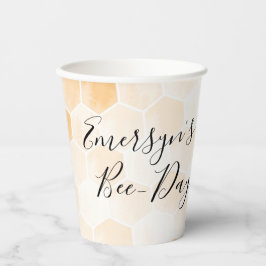 Wasserfarbene Biene zum Geburtstag Pappbecher