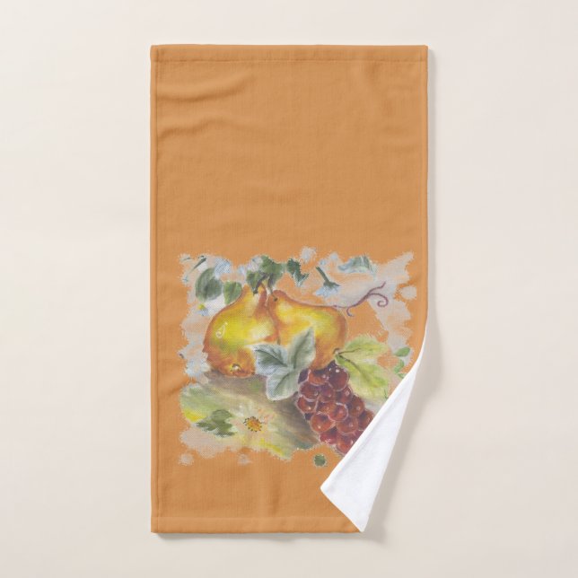 Wasserfarbene Birnen und Trauben Handtuch (Handtuch)