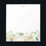 Wasserfarbene Blässe Goldmedaille Notizblock<br><div class="desc">Whimsical floral Notizblock mit Aquarell Illustrationen von blasser Rose,  Grün und Imitat Goldfolie Akzente.  Dieses Notizblock mit Blumenmuster ist ein personalisiertes Geschenk. Personalisieren Sie diese durch Hinzufügen eines Namens oder einer kurzen Wortgruppe.</div>