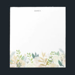 Wasserfarbene Blässe Goldmedaille Notizblock<br><div class="desc">Whimsical floral Notizblock mit Aquarell Illustrationen von blasser Rose,  Grün und Imitat Goldfolie Akzente.  Dieses Notizblock mit Blumenmuster ist ein personalisiertes Geschenk. Personalisieren Sie diese durch Hinzufügen eines Namens oder einer kurzen Wortgruppe.</div>