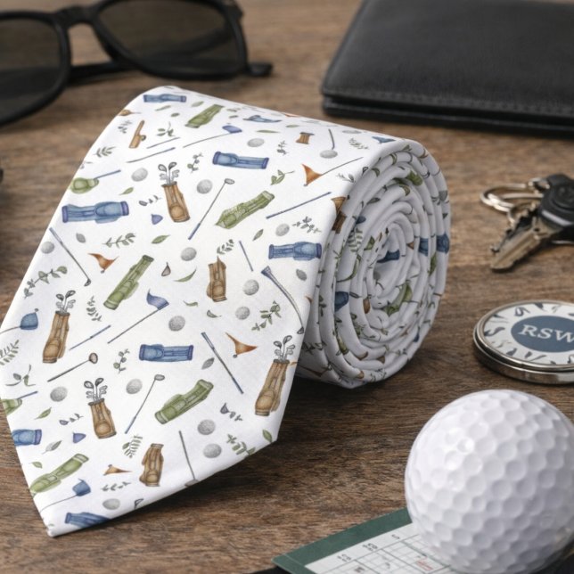 Wasserfarbene Blau Grün Golf Muster Krawatte (Von Creator hochgeladen)