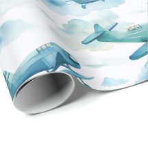Wasserfarbene Blaue Flugzeug-Nursery-Einrichtung, 