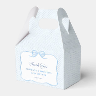 Wasserfarbene Blaue Schleife Junge Baby Shower Par Geschenkschachtel