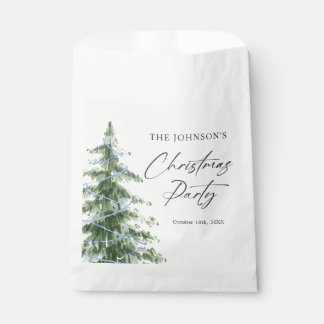 Wasserfarbene Blaue Weihnachtsbaum-Party Geschenktütchen