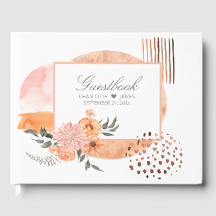 Wasserfarbene Blume Abstrakte Hochzeit Gästebuch