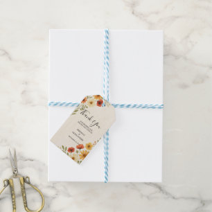 Wasserfarbene Blume Botanische Hochzeit danke Geschenkanhänger