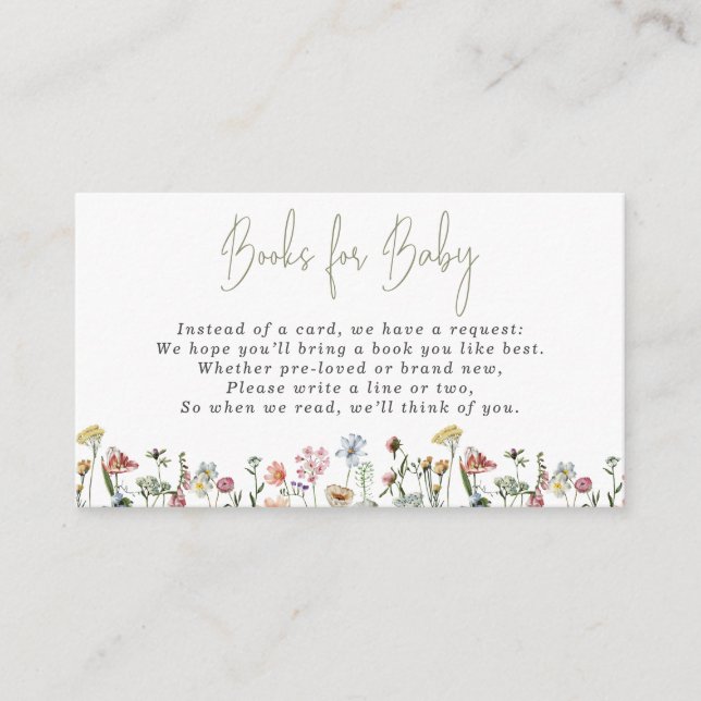 Wasserfarbene Blume Bücher für Kinder Begleitkarte (Vorderseite)