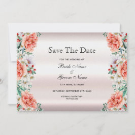Wasserfarbene Blume der Peony Save the Date