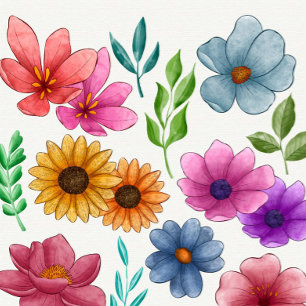 Wasserfarbene Blume Flip Flops