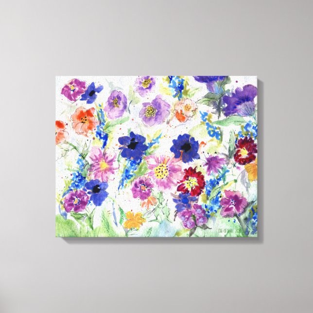 Wasserfarbene Blume Leinwanddruck (Vorderseite)