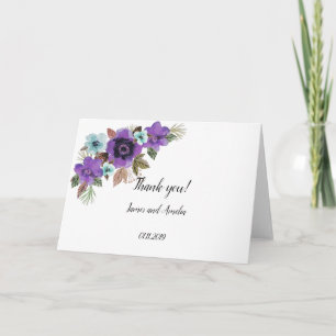 Wasserfarbene Blume Romantischer Marmor Karte