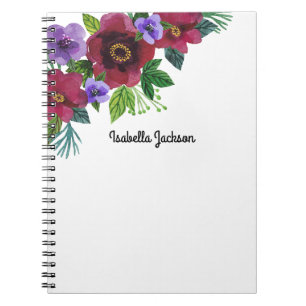 Wasserfarbene Blume Romantischer Marmor Notizblock