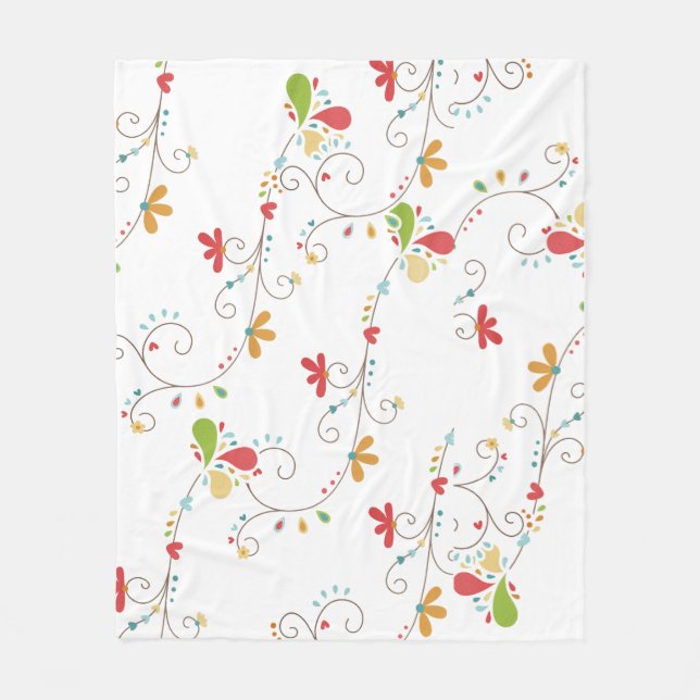 Wasserfarbene Blumen Muster Benutzerdefinierter Hi Fleecedecke (Vorderseite)