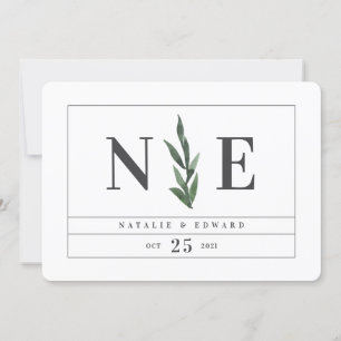 wasserfarbene Blumen-Save-the-Date mit Blättern Save The Date