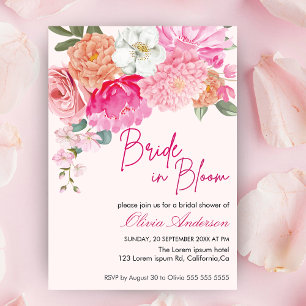 Wasserfarbene Blumenbrille im Brautparty Bloom Einladung
