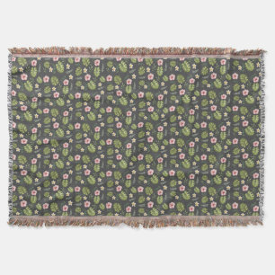 Wasserfarbene Blumengraue, elegante Wurfdecke Decke