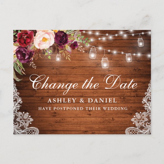 Wasserfarbene Blumenholz-Mauerzangen ändern das Da Postkarte (Vorderseite)