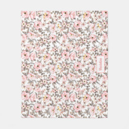 Wasserfarbene Blumenmuster Fleecedecke