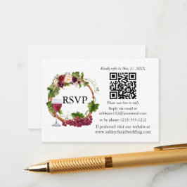 Wasserfarbene Blumentrauben Weintrauben UAWG QR Begleitkarte