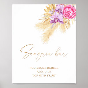 Wasserfarbene boho Blume - Sangria Bar Poster