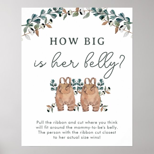 Wasserfarbene Boho Gender Neutral Twins Duschspiel Poster (Vorne)