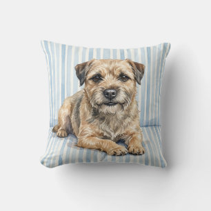 Wasserfarbene Border Terrier Hund Wurfkissen Kissen