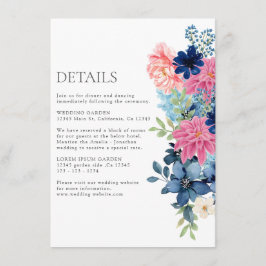 Wasserfarbene botanische Quelle Hochzeitsdetails Begleitkarte