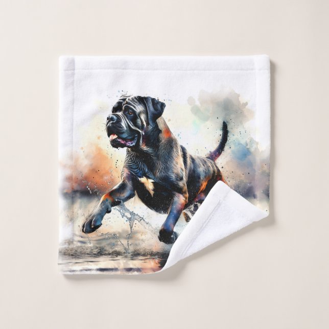 Wasserfarbene Cane Corso-Hündin Waschlappen (Waschlappen)