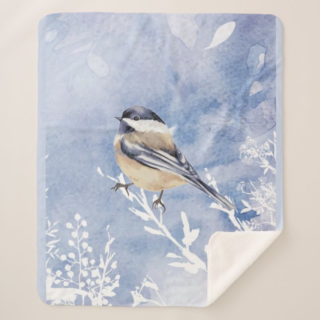 Wasserfarbene Chickadee Winter Bird of the World Sherpadecke (Vorderseite)